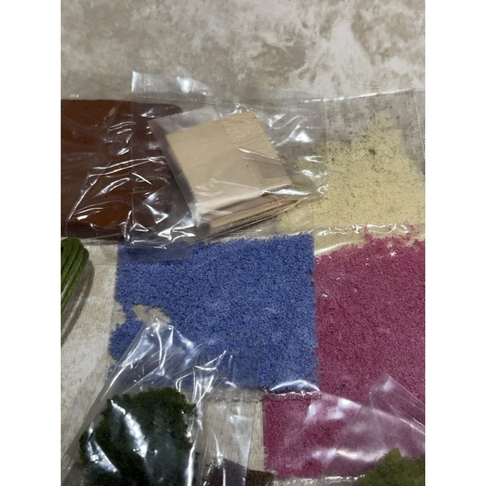 Vintage 1:24 Dollhouse Miniature Tree Planter DIY Kit Moss Wood Garden Set NOS